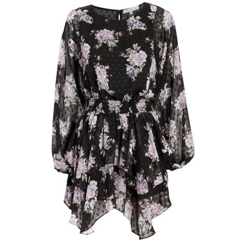 LoveShackFancy Kaia Silk Floral Mini Dress Size XS - Picture 11 of 13